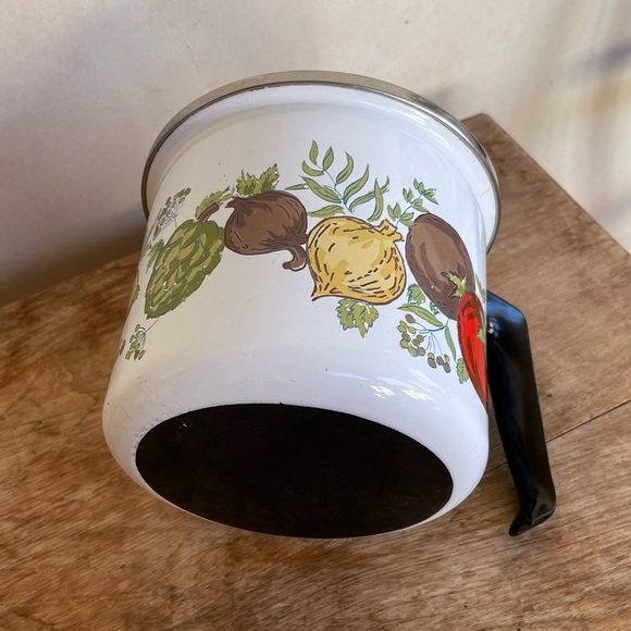 SAN IGNACIO Vintage 70’s MCM Enamelware Open 1 Qt Sauce Pot w/Handle Nantucket - Picture 9 of 9